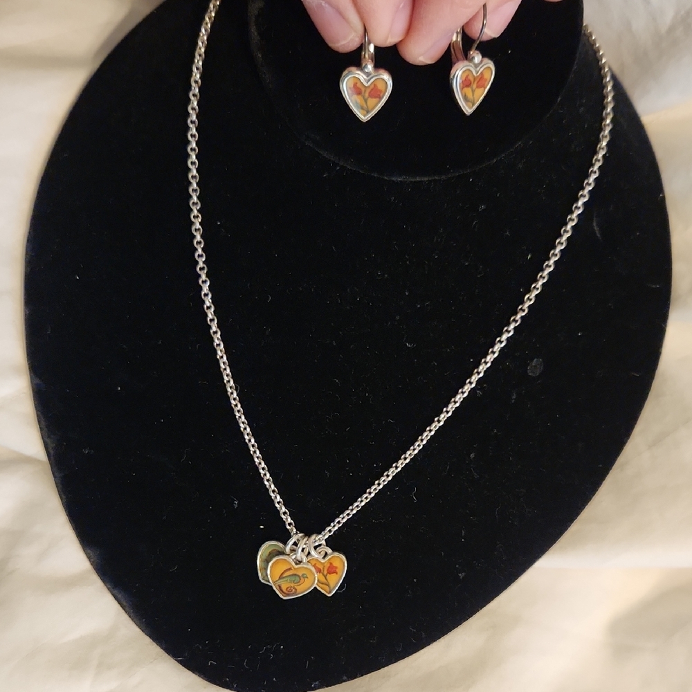 Charming Heart Necklace and Earring Set